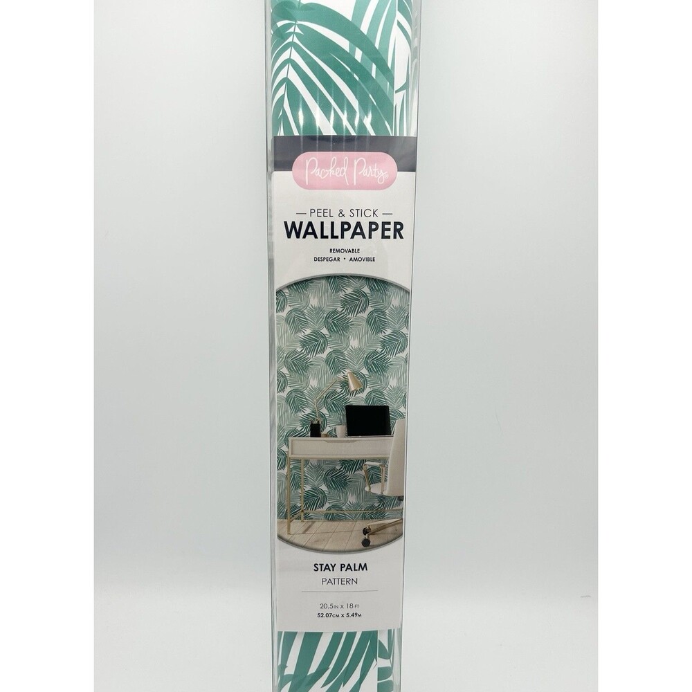 1 Roll Packed Party Peel And Stick Wallpaper Stay Palm Leaves